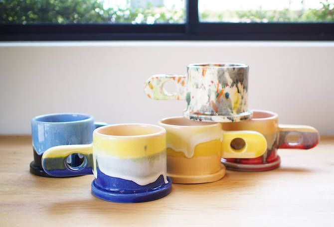 【低価在庫】Echo park pottery mugエコパークポッテリー　マグカップ コーヒー・ティーカップ