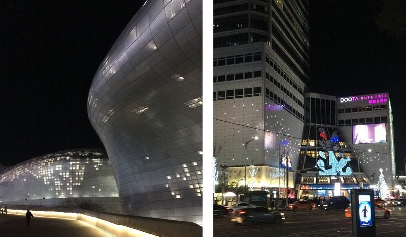 不夜城的ショッピングビルが集結する東大門