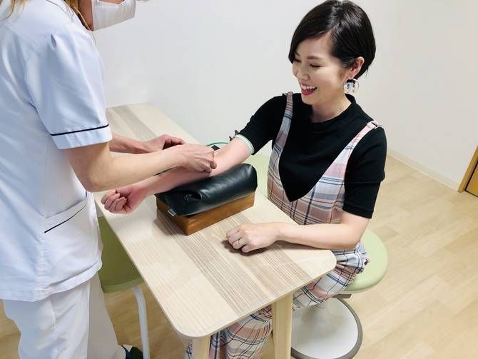 検査を受ける山口玲香さん
