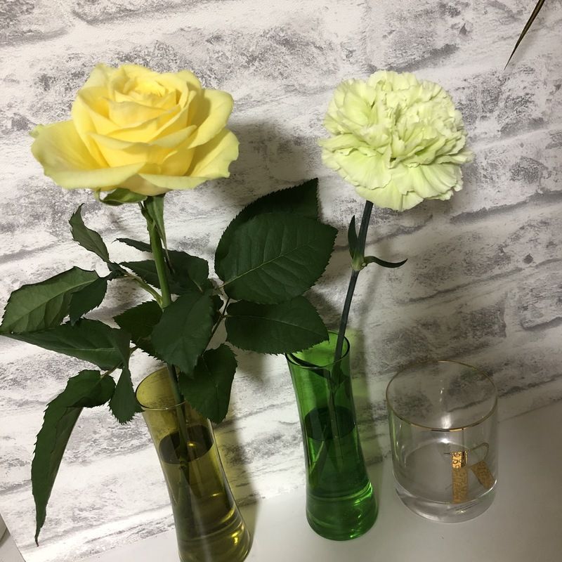 カーネーションとバラ