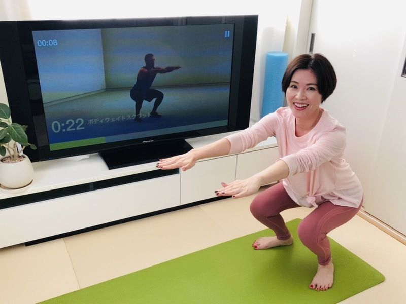 ワークアウト中の山口さん