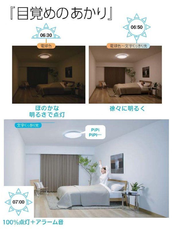 「目覚めのあかり」機能つき シーリングライト