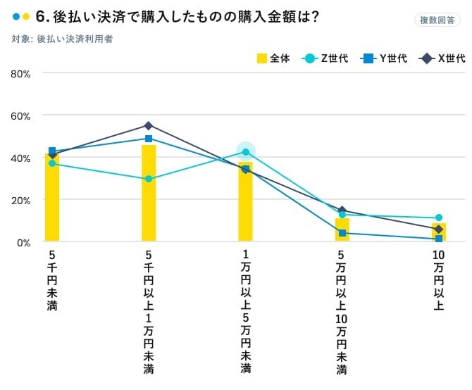 後払い決済で購入したものの購入金額は?