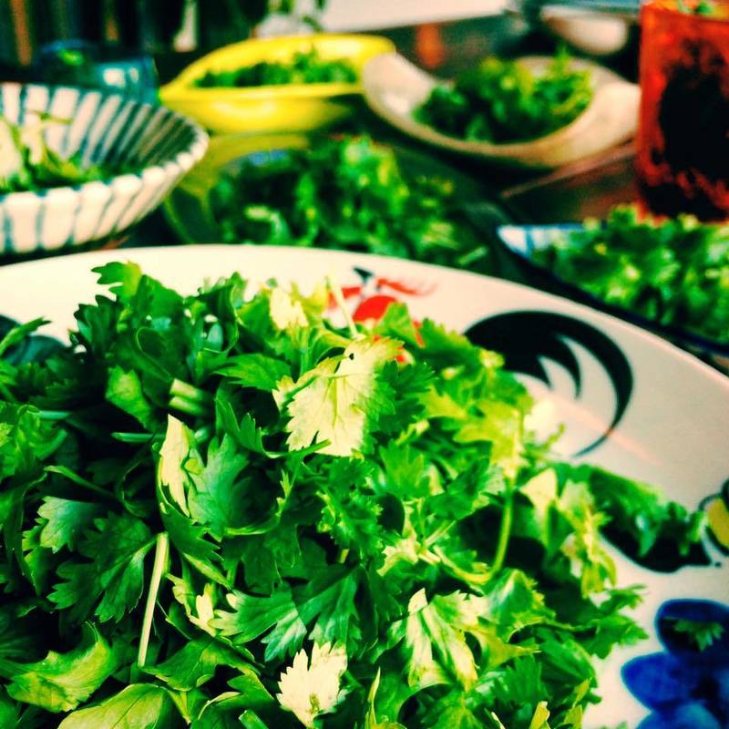 パクチーコースの料理の数々
