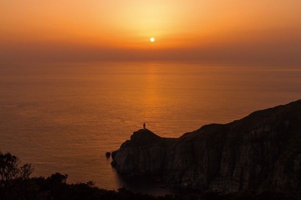 大瀬崎灯台の夕日